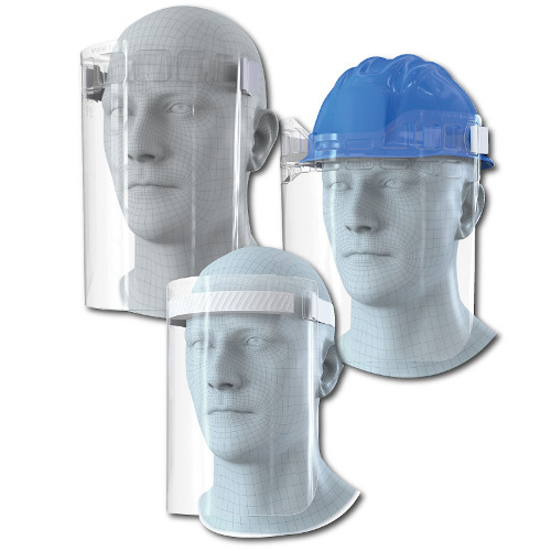 Full Protective Adjustable Hard Hat Face Shields / PPE Visor