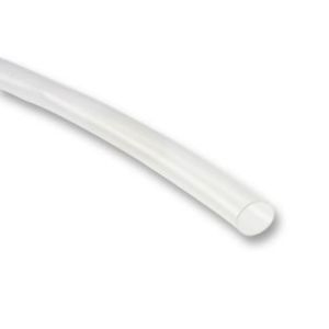 Clear adhesive lined heat shrink tube on white background