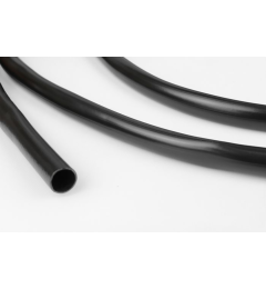 Black PVC sleeving on a white background