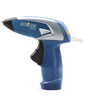 side view of a Steinel branded cordless Glue Gun with a glue stick in the back