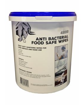 White Anti-Bacterial Hand Wipes - Tub of 500 Wipes 