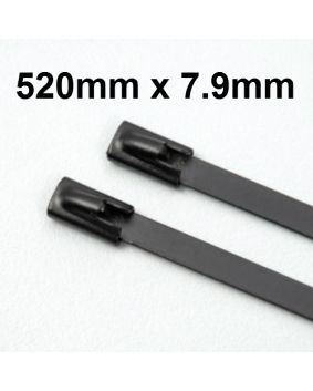 Heavy Duty Stainless Steel Cable Ties Coated 520mm x 7.9mm