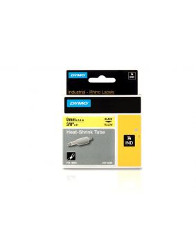 Rhino Heat Shrink Tube Tape 9mm YELLOW with Black Lettering 