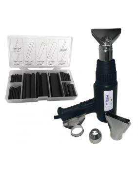 Commercial Heat Gun Kit + 127pc Black Heatshrink Pack