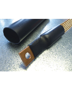 Heavy Wall Adhesive Lined Heat Shrink 40/12 Adhesive Lined Black HRHW, on a braided sleeve