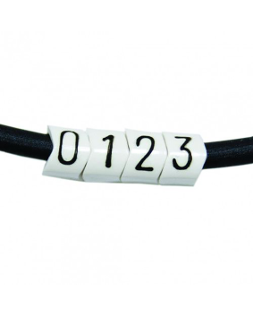 Open Style Clip On E Type Cable Marker size 20 Black on White