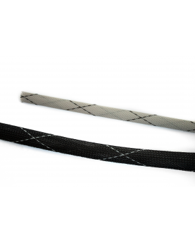 Vidaflex PET FR Polyester Expandable Braid - Black with Grey Tracer/Grey with Black Tracer