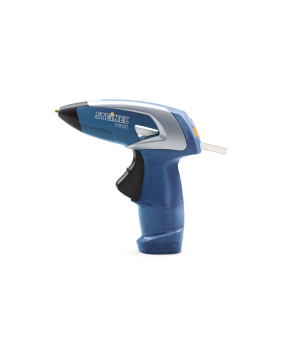 side view of a Steinel branded cordless Glue Gun with a glue stick in the back