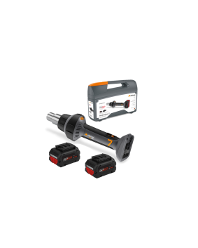 Steinel MobileHeat 7 including 2x Rechargeable 8.0Ah Battery, Charger & Carry Case on white background