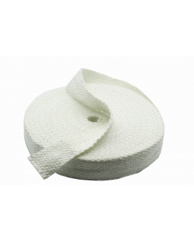 HILFLEX High Temperature Hose & Pipe Protection Fire Resistant Glass Fibre Webbing Tape. 50.0mm x 3.0 thickness. White.