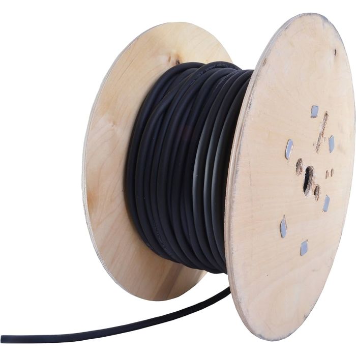 H07RN-F wrapped up on a spool with a white background 