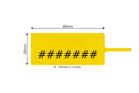 Pre-Printed Tracewaste Numbered Pull Through Seals | Yellow